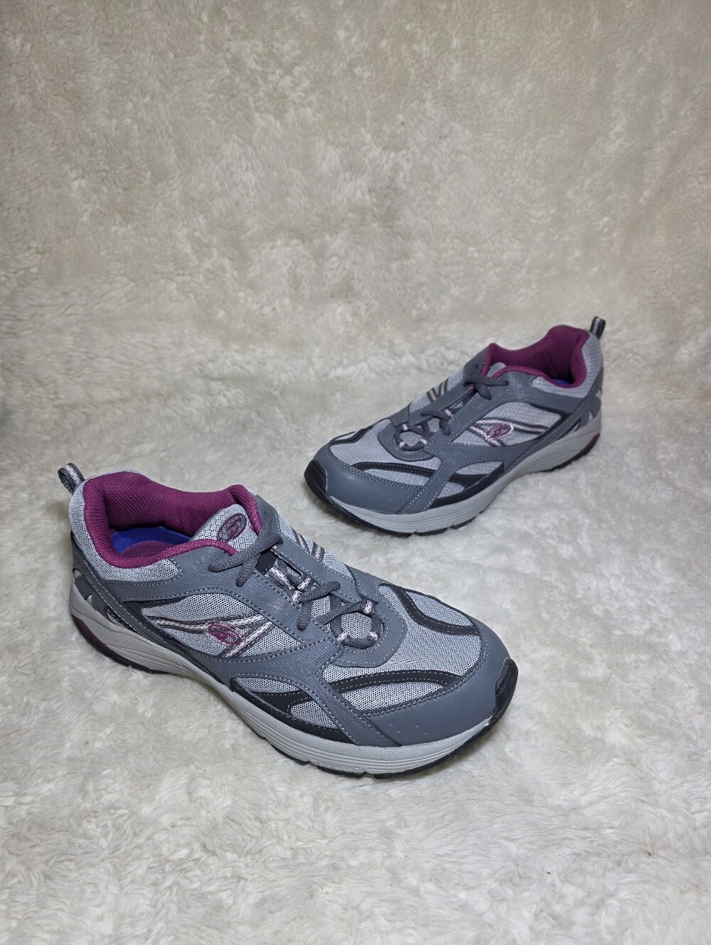 Dr. Scholl's Carrie-3 Gray Purple Walking Sneakers Shoes Women's Size 11W Wide